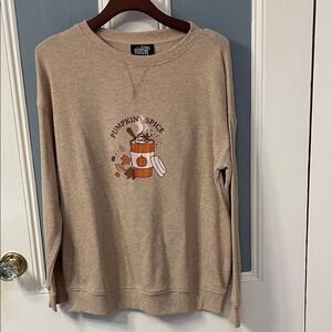 Feeling Festive Pumpkin Spice Waffle Knit Thermal Top